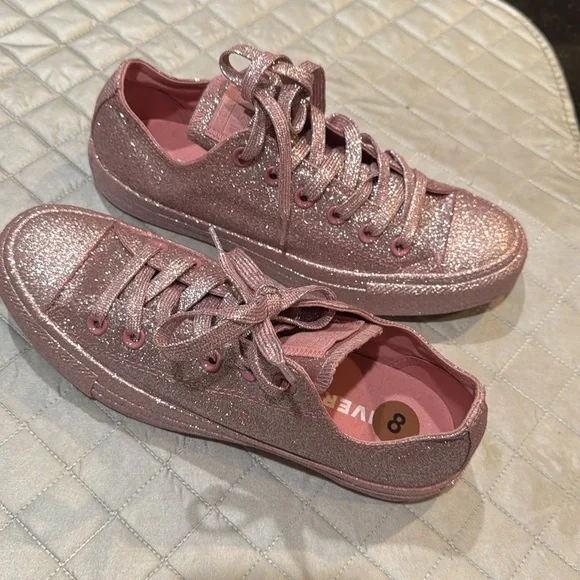 Converse Chuck Taylor All Star Low Pink Glitter Size 8 sneakers new - Picture 6 of 14
